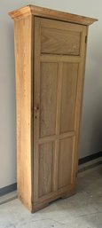 Antique Wooden Chimney Cabinet With Sawtooth Style Adjustable Shelves.