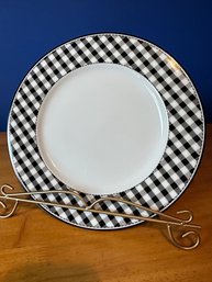 Lenox Set Of 12 Totally Tikaa Black & White Gingham Dinner Plates