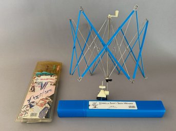 Lot Of Two Sewing Items, Lacis Umbrella Swift Skein Winder And Crowning Touch Fasturn