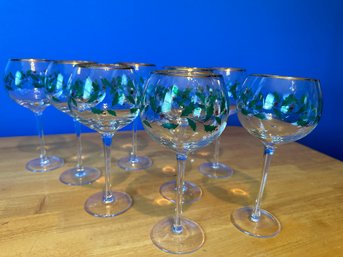 8 Lenox Holiday Wine Glasses