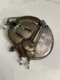 Sterling Silver Vintage Art Nouveau Brooch #47