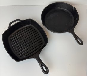 Two Lodge Cast Iron Skillets