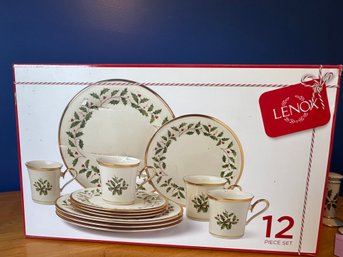 12 Pc. Set Lenox Holiday Dinnerware  New In Box -  $515.00