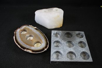 Lot Of Three Vintage Votive Candle Holders