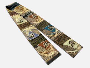 Vintage Japanese Maru Obi Brocade Sash - Boats, Waves & Floral Motifs  ~ 13 Ft. Long ~