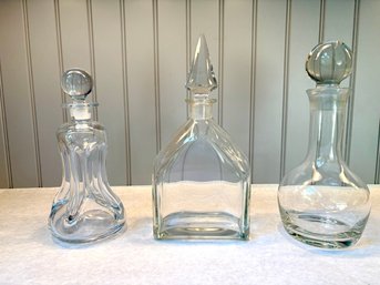 Glass Decanters Including Holmegaard Elsinore 'Kluk Kluk' Decanter