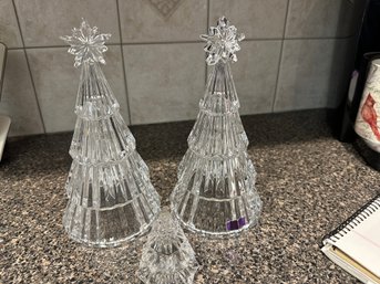 3 Piece Waterford Marquis Christmas Trees