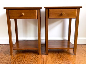 Single Drawer Nightstands With USB Port- A Pair
