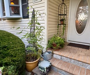 Collection Of Planters, Plant Stand, Watering Can And More