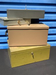 Metal Lockboxes Lot Of 4