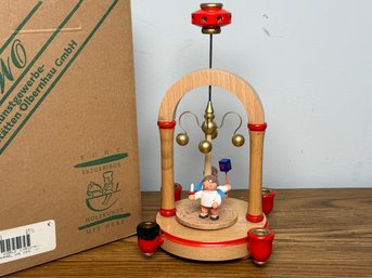 Vintage KWO Erzgebirge German Christmas Angel Candle Pyramid  Original Box, As-Is