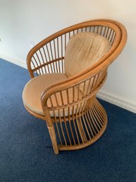 Vintage Rattan Barrel Chair