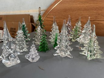 Green And Clear Crystal Christmas Trees - 14