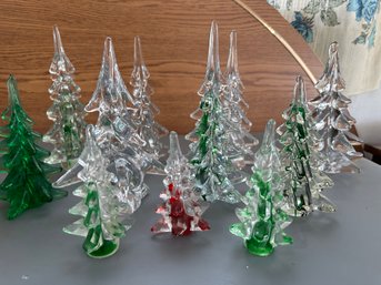 Green, Red, And Clear Crystal Christmas Trees - 11