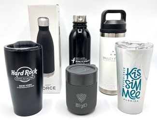 6 New Never Used Branded Water & Coffee Bottles