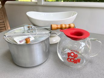 NEW Whirley Pop Stainless Steel Popcorn Maker And Glass Microwave Popcorn Maker