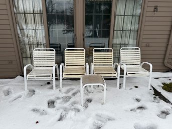 Lot Of 4 As Is Chairs And A Small Table