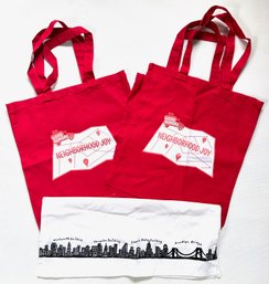 New Fishs Eddy New York Skyline Kitchen Towl & 4 New Good Humor Ice Cream Truck Tote Bags