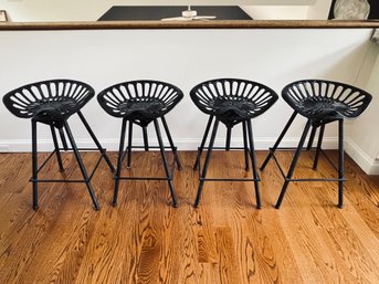 Set Of 4 Tractor Seat Swivel Stools