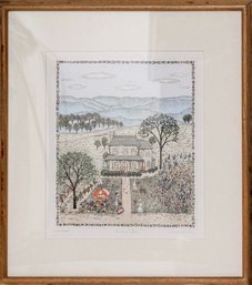 Signed And Numbered Etched Special Edition Print Titled 'The Flower Stand' By Artist, Cuca Romley With COA