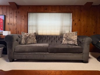 Gray Sleeper Sofa With 2 Matching Pillows