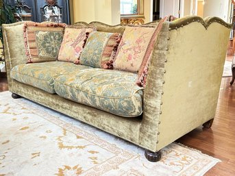 A Sofa In Mediterranean Revival Style In Brocade And Chenille By EJ Victor