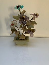 Carved Jade Floral Bonsai