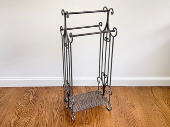 Free Standing Towel Stand With Storage Shelf