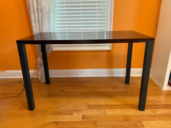 Crate & Barrel Parsons Walnut Top Steel Base Table