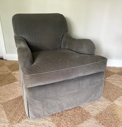 Grey Corduroy Swivel Armchair (1 Of 2)