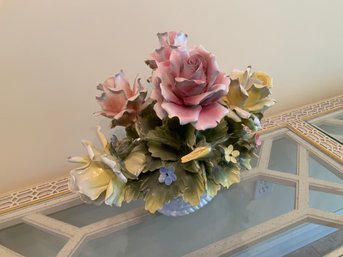 Italian Porcelain Flower Basket