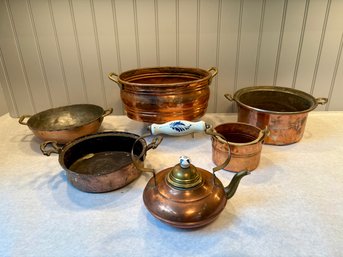 Vintage Copper & Brass Pots And Vessels
