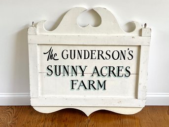 The Gundersons Sunny Acres Farm Wooden Sign