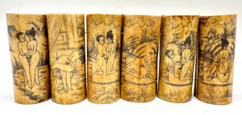 Vintage Japanese Shunga Carved Bone Erotica Netsuke