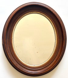 Antique Walnut Oval Mirror