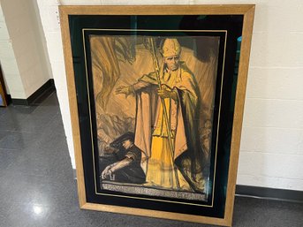 Antique Le Cardinal Mercier Poster By Charles Fouqueray