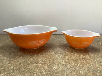 Vintage Pyrex Autumn Harvest Wheat Cinderella Mixing Bowls #3