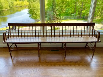 Late 19th. Century Long Spindle Back Bench