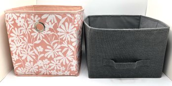 3 Canvas Foldable Storage Bins, Appear Unused