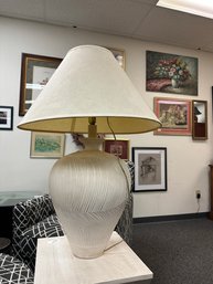 Ceramic Lamp  White Ridged