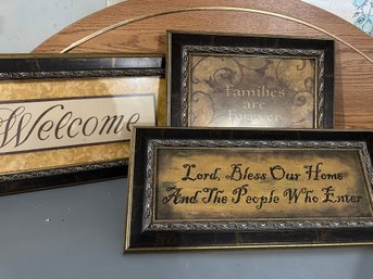 3 Framed Sayings With Matching Frames - All From Wooden Heart