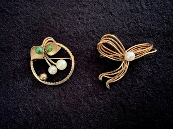 Vintage Winard Brooches With Genuine Pearls