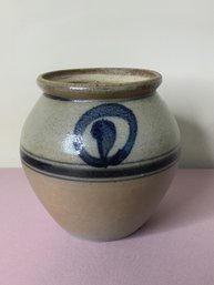 Vintage Salt-glazed Stoneware Pottery Vase