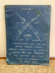 Connecticut State Guard Commendation Unit 1942-1943 Sign