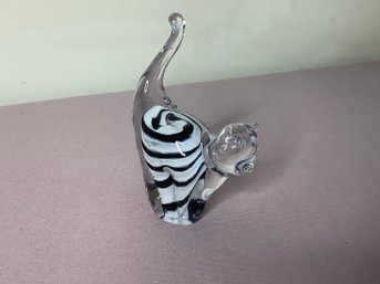 Stockholms Glasbruk White & Black Cat Paper-weight