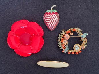 Colorful 1970s Whimsical Brooches