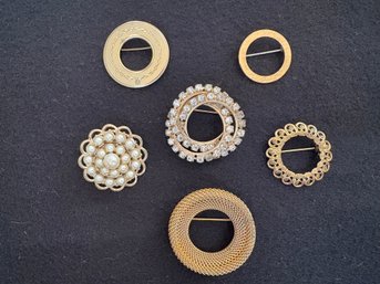 Mid Century Beautifully Enhanced Gold Tone Brooches
