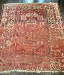 Vintage Melez Persian Hand Knotted Area Rug
