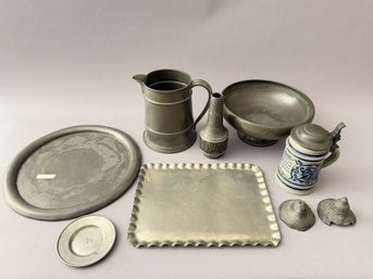 Large Lot Of Pewter