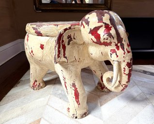 Fabulous Vintage Solid Wood Elephant Side Table (1 Of 2)